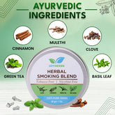 Ayurvedic & Organic Herbs Mix For Smoking, Herbal Mixture Smoking Blend With Brown Wooden Pipe For Smoking Mixture Kit - Tobacco & Nicotine Free 30g